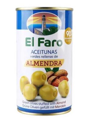 Оливки El Faro Almendra з мигдалем ж/б 350г 8410813212736
