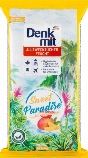 Універсальні серветки для прибирання Denkmit Allzwecktucher Feucht Sweet Paradise 50шт