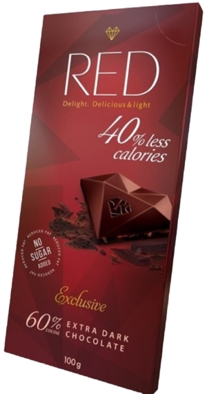 Шоколад без цукру RED extra dark 100 г.