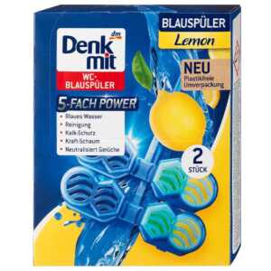 Туалетний блок Denkmit WC-Blauspuler 5-Fach Power 2шт Лимон (6/ящ)