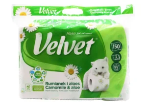 Туалетний папір 3 шари Velvet Camomile&Aloe 8 рулонів 590147899930