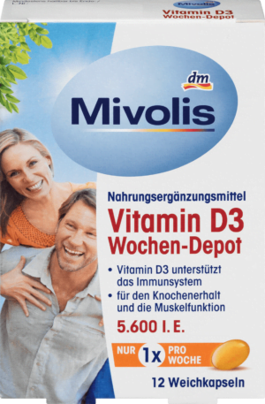 Комплекс вітамінів Mivolis Vitamin D3 Wochen-Depot, 5,600 I.E. (12 капсул)