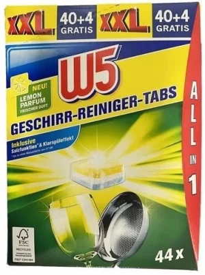 Таблетки для посудомийної машини W5 all in 1 44 шт