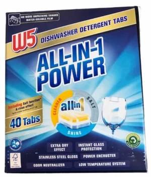 Таблетки для посудомийної машини W5  all in 1 40шт  (5/ящ) сині