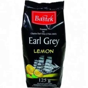 Заварний листковий чорний чай BastekEarl Grey 125 г з бергамотом та лимоном (12/ящ)