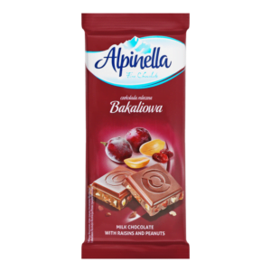 Шоколадка Alpinella з ізюмом та арахісом 90г (21/ящ)