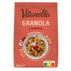 Сухий сніданок Vitanella Granola з журавлина 350г