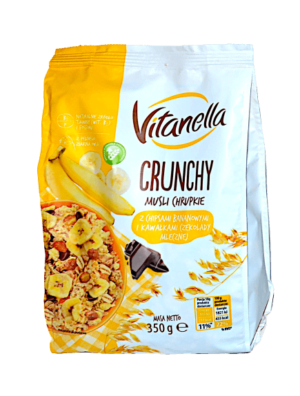 Сухий сніданок vitanella crunchy bananowe 350г.