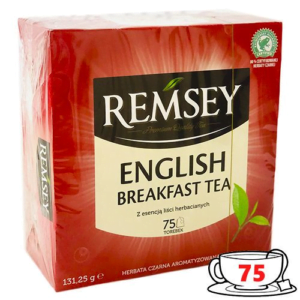 Чорний чай Remsey English Breakfest Tea 75 пакетиків (червоний)