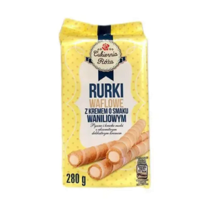 Вафельні трубочки Cukernia Roza Rurki z kremem Wanilowym з ванільним кремом 280г (24/ящ)